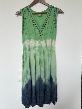 Urban Nomad (Earthbound Trading Co.) Dip-Dye Embroidered Boho Dress 🌿